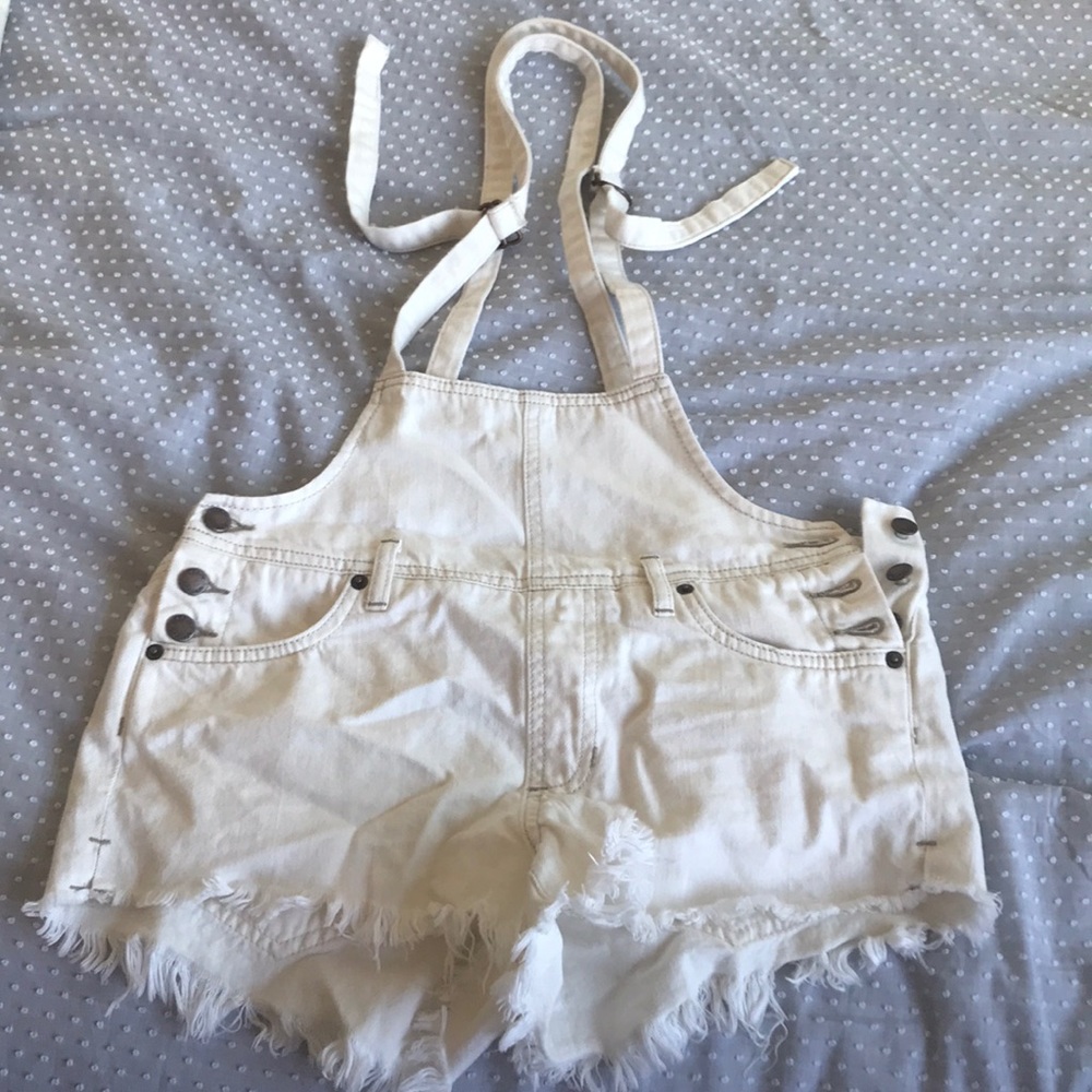 Denim short overalls
